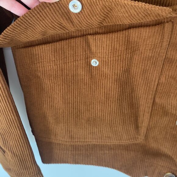 Avec Les Filles NWOT Corduroy Jacket Coat Women's S Brown Trucker Boxy Academia - Picture 6 of 9